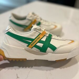 Onitsuka Tiger by Asics White and Green Athletic Shoes